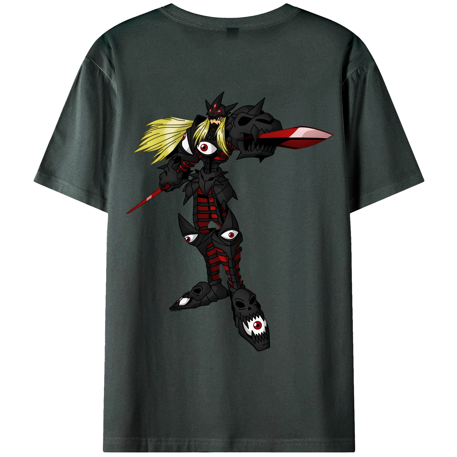 （画像用） Digimon デジタルモンスター/デジモン 綿100％ メンズ半袖Tシャツ（バックプリント） 通気性
